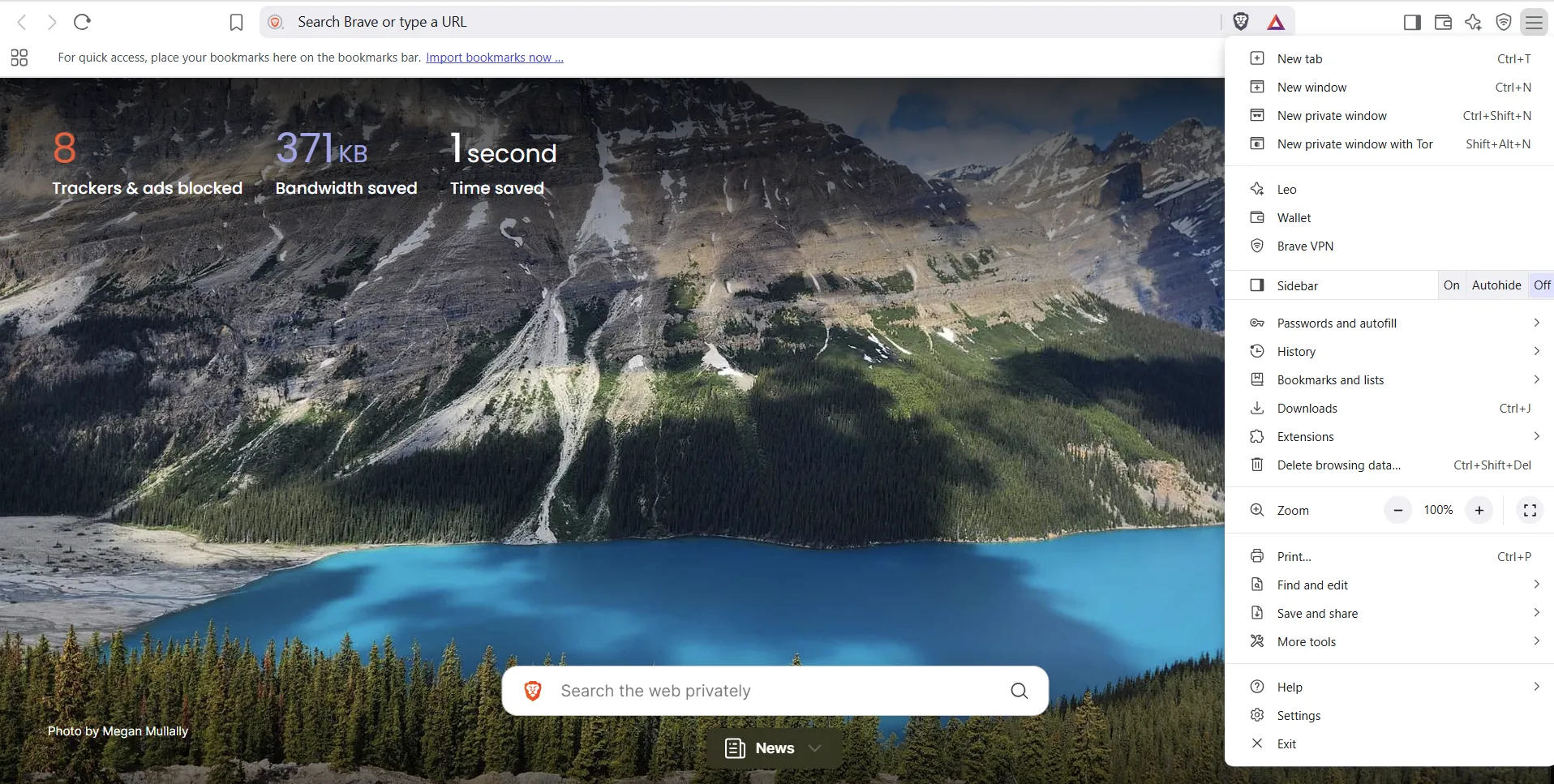 Mở cửa sổ riêng tư mới với Tor trong trình duyệt Brave