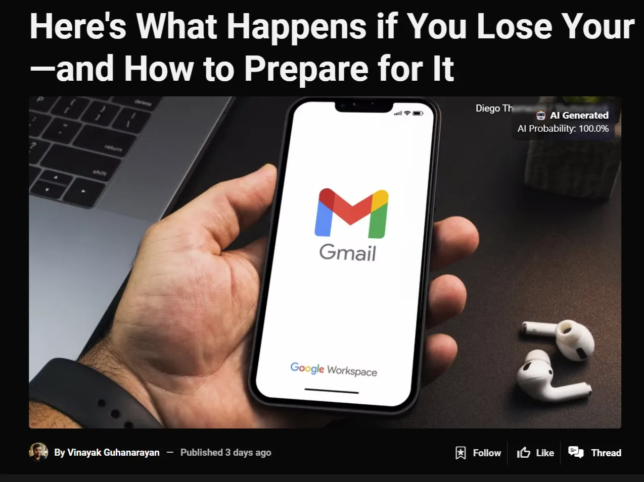Một bức ảnh chụp thật bị tiện ích BitMind Chrome gắn cờ nhầm là hình ảnh AI.