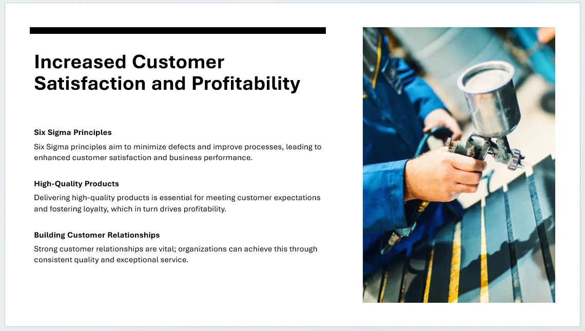 Một ví dụ về slide thuyết trình được thiết kế tự động bởi Copilot trong PowerPoint.