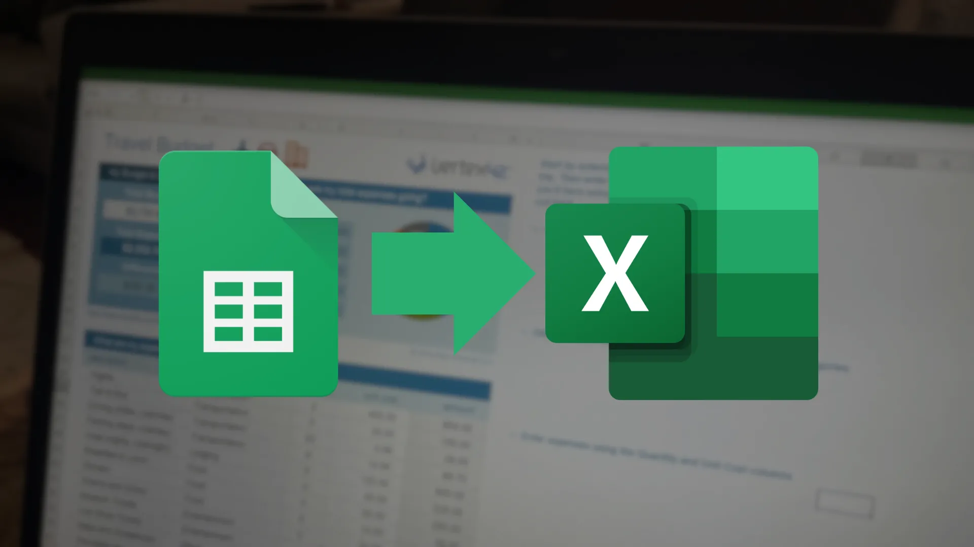 Mũi tên chỉ hướng từ Google Sheets đến Excel, thể hiện khả năng di chuyển dữ liệu giữa hai nền tảng