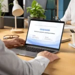 Người dùng đang duyệt trang DeepSeek trên MacBook Pro, minh họa rủi ro bảo mật tiềm ẩn của ứng dụng AI.