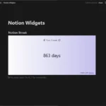 Notion streak widget theo dõi chuỗi ngày làm việc liên tục