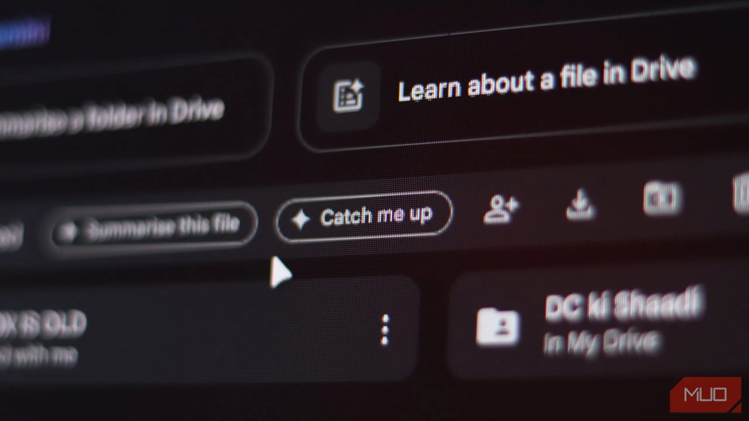 Nút Catch me up trên giao diện Google Drive để xem tóm tắt