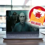 Phần mềm độc hại Voldemort trên màn hình laptop