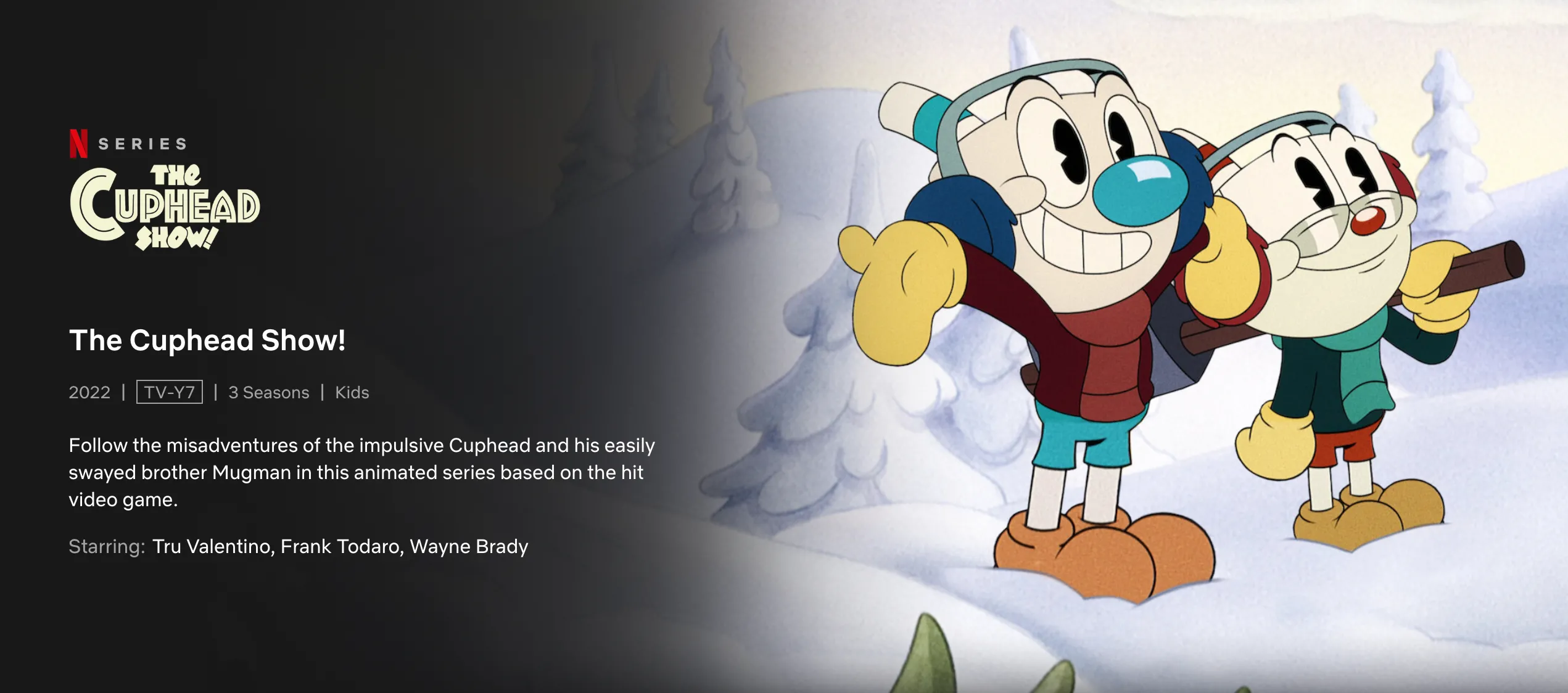 Phim hoạt hình The Cuphead Show trên Netflix, một trong nhiều series hoạt hình phong phú có sẵn trên nền tảng này