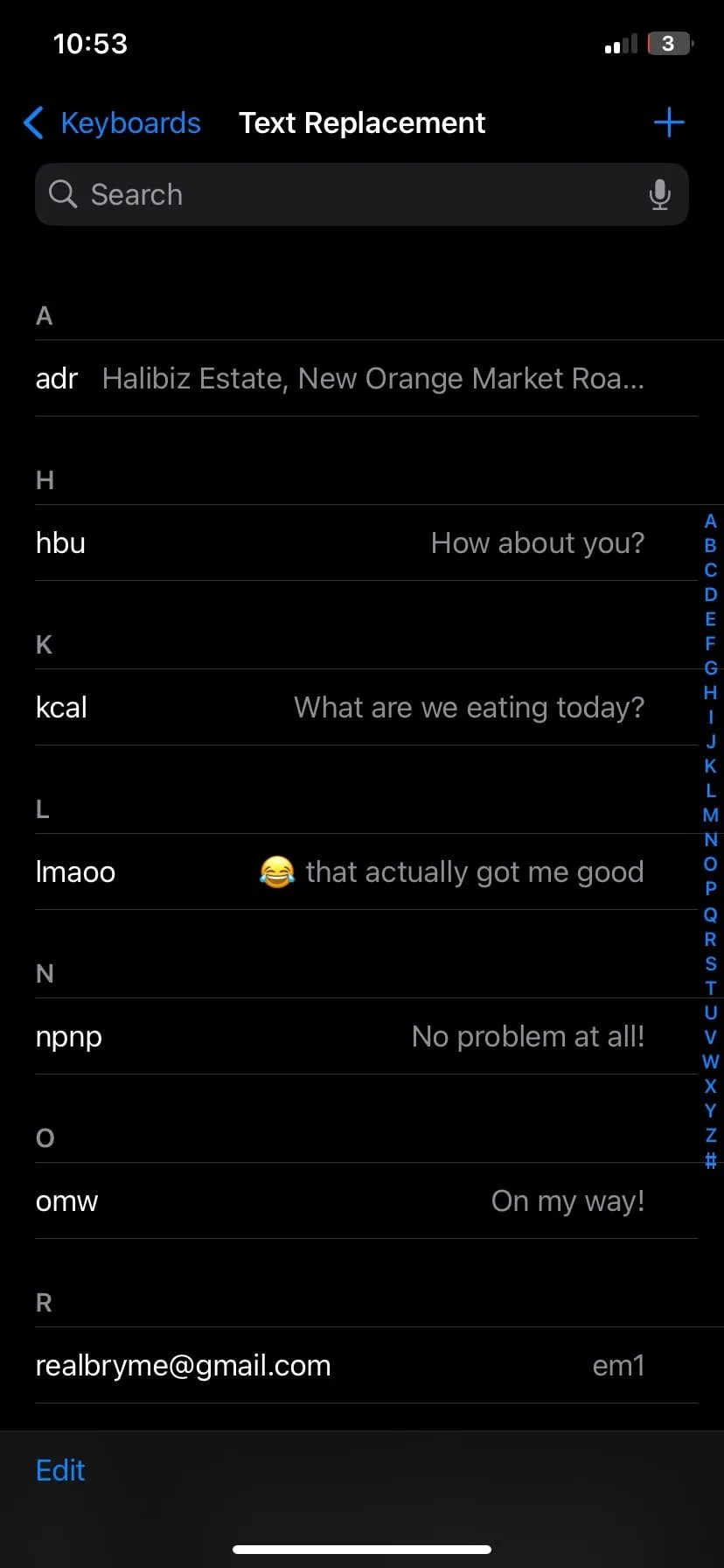 Phím tắt Thay thế Văn bản trên iPhone