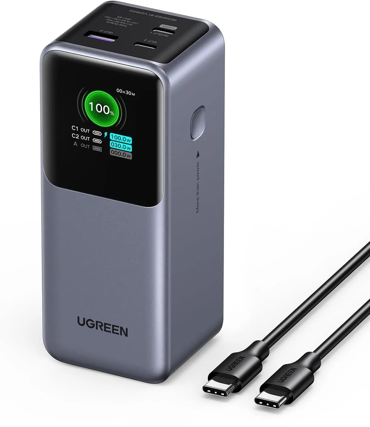 Pin sạc dự phòng Ugreen Nexode 20000mAh 130W màu đen
