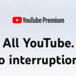 Quảng cáo YouTube Premium hiển thị logo và thông điệp về trải nghiệm không gián đoạn