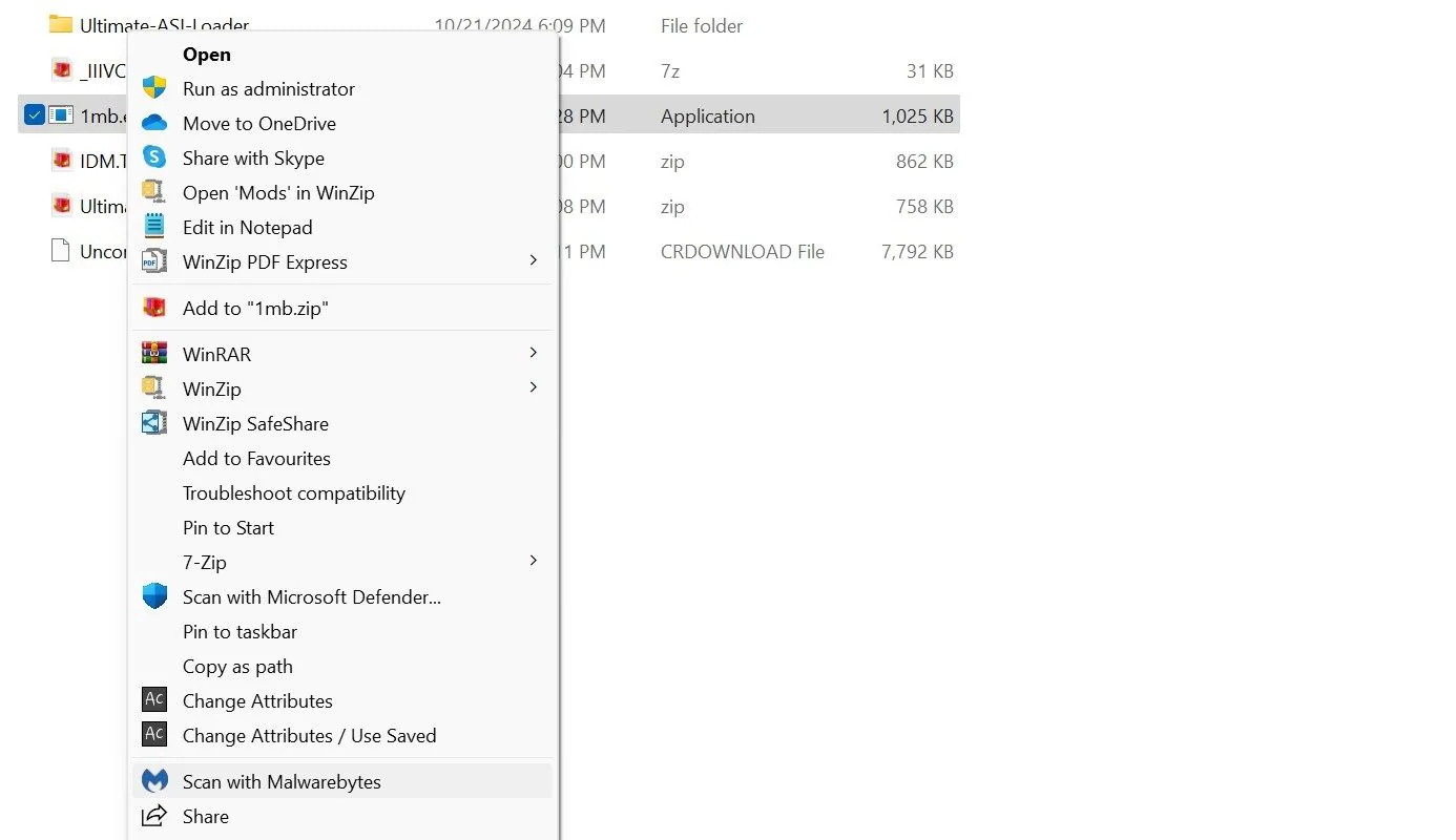 Quét tệp tin đáng ngờ bằng phần mềm diệt virus Malwarebytes trên Windows