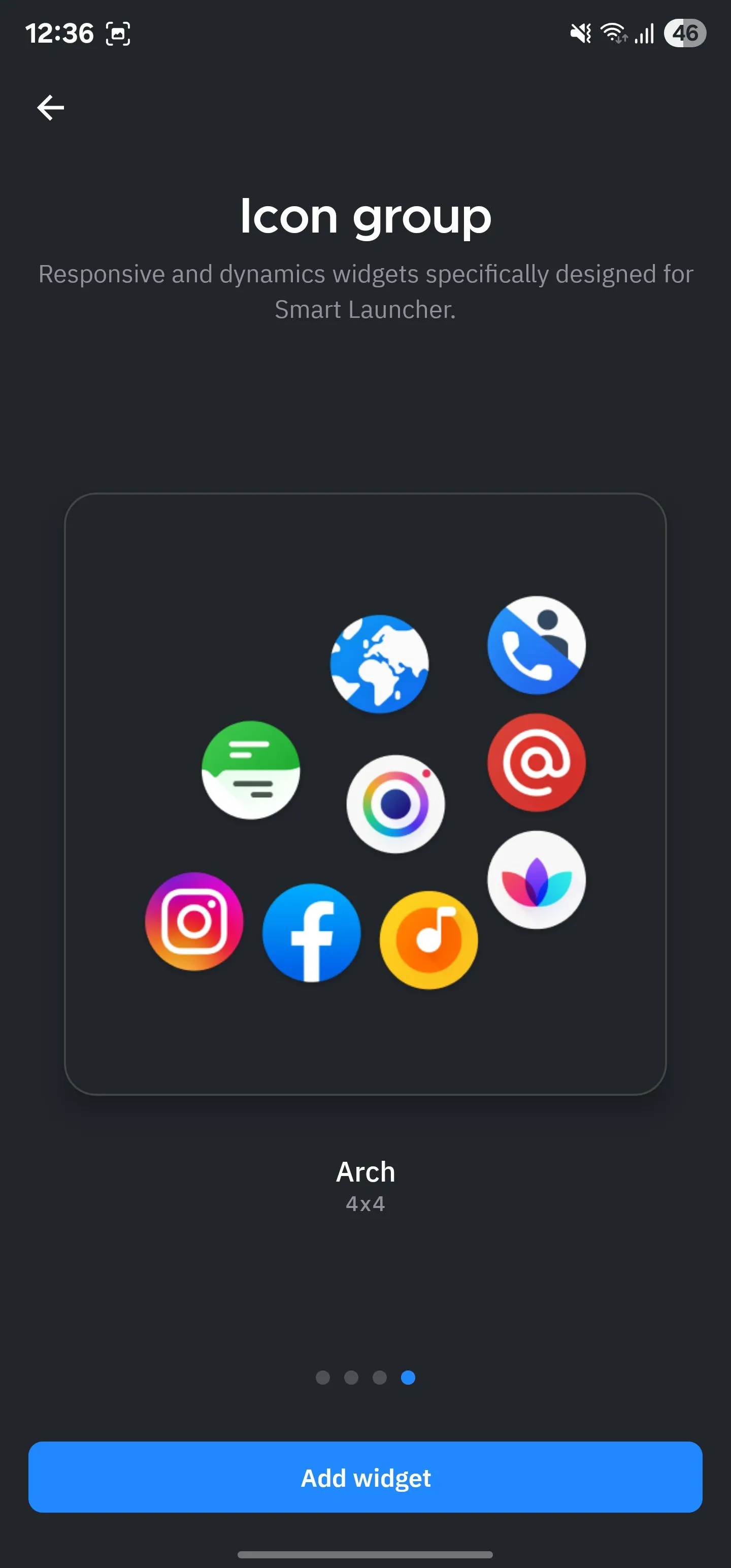 Sắp xếp nhóm biểu tượng dạng hình vòng cung (Arch) trong Smart Launcher, tối ưu cho thao tác một tay