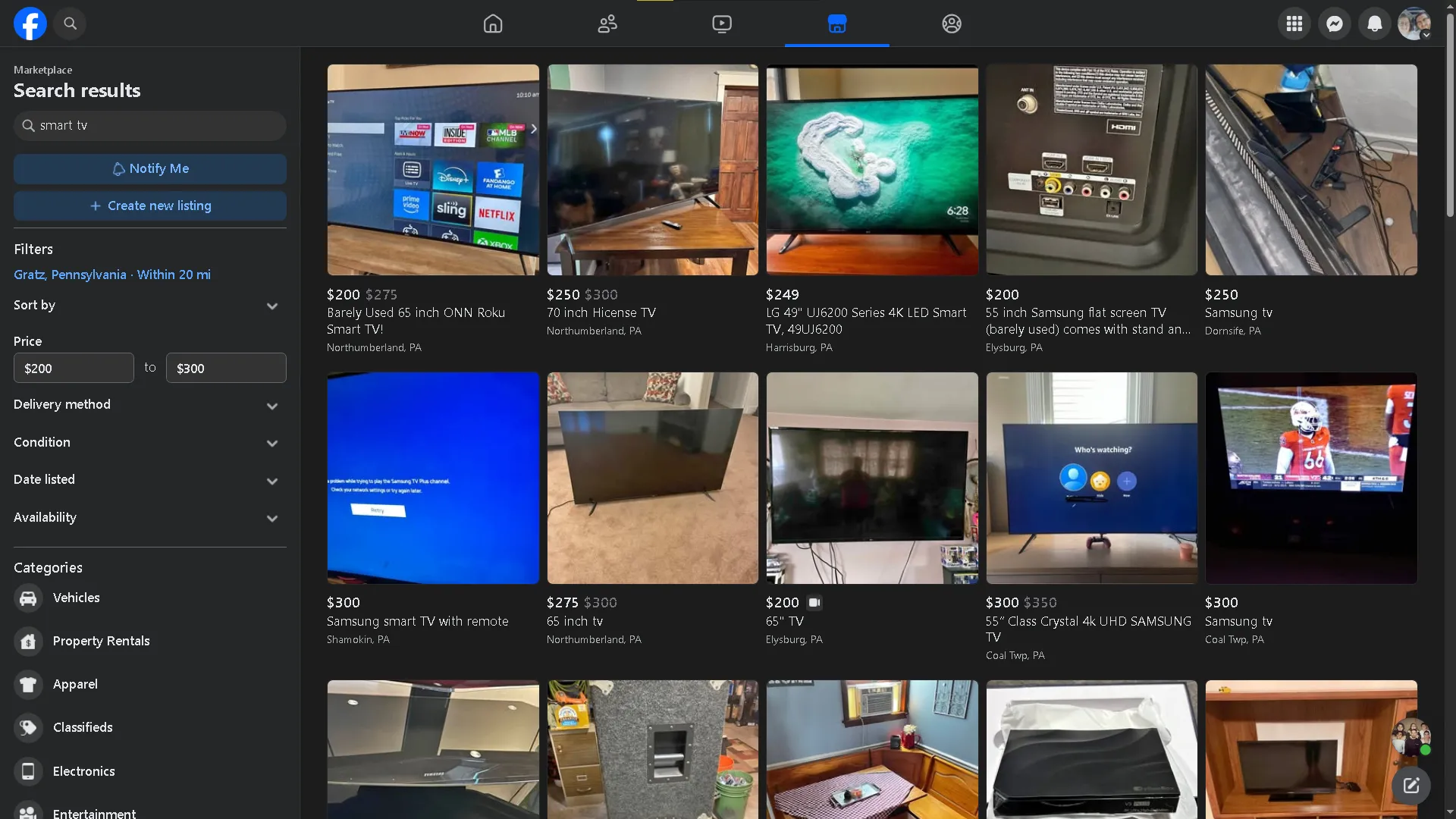 Sử dụng Facebook Marketplace để tìm kiếm Smart TV giá tốt tại Việt Nam
