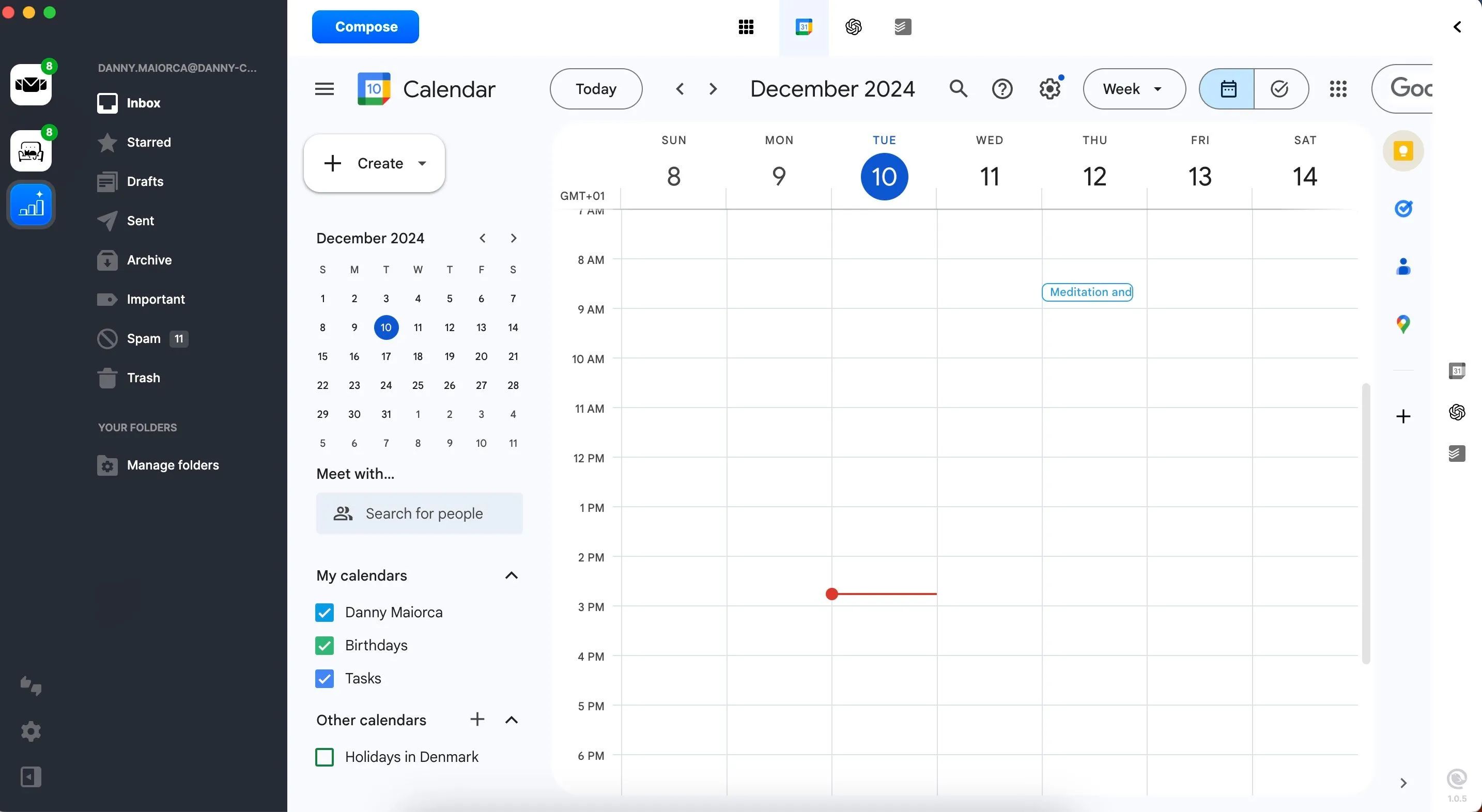 Sử dụng Google Calendar trực tiếp trong Mailbird
