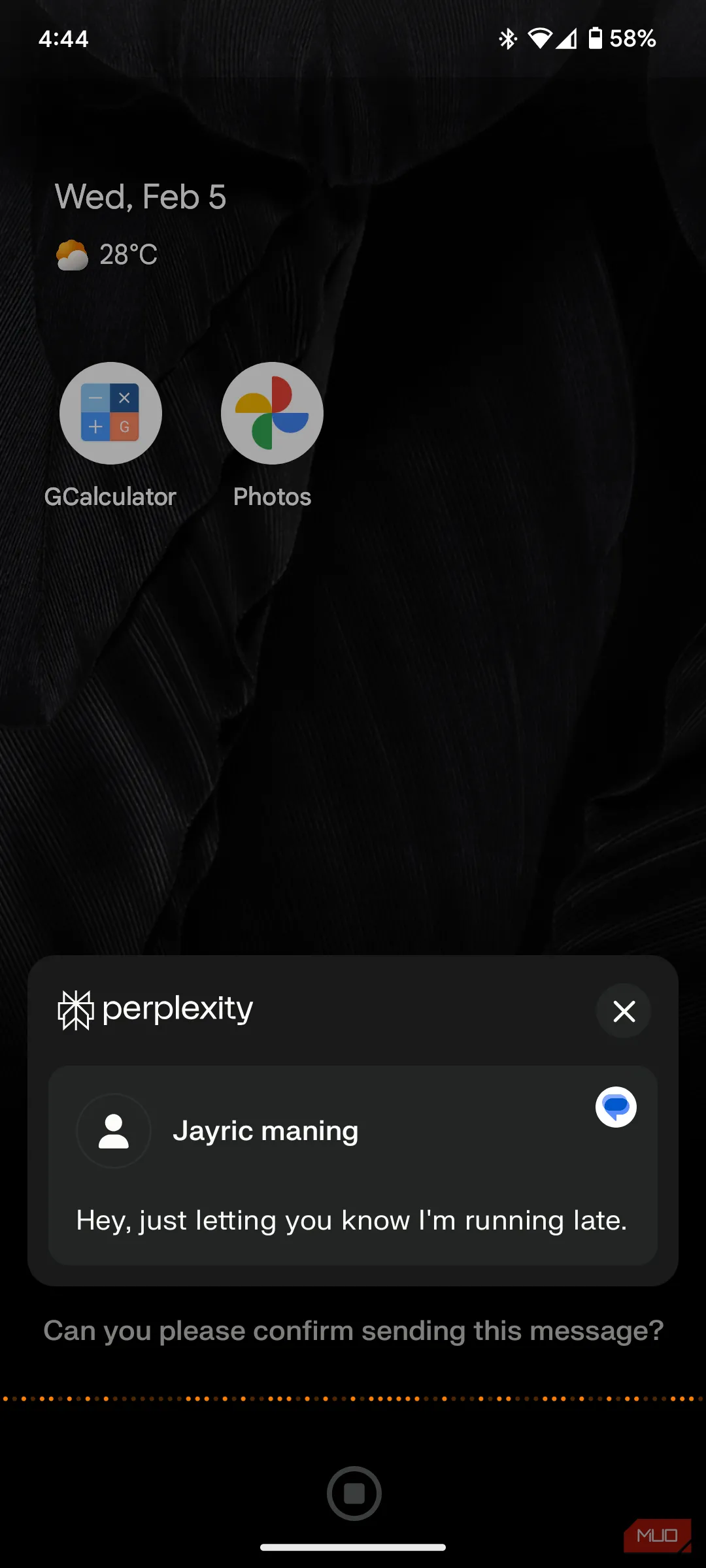 Sử dụng Perplexity để gửi tin nhắn từ danh bạ