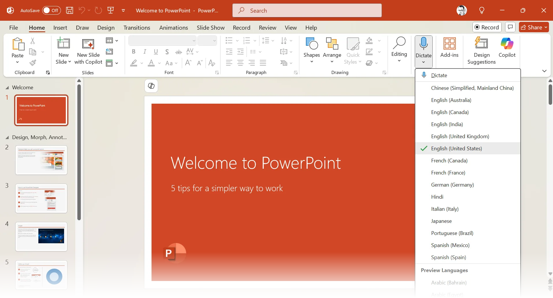 Sử dụng tính năng Transcribe trong Microsoft Word để chuyển đổi giọng nói thành văn bản