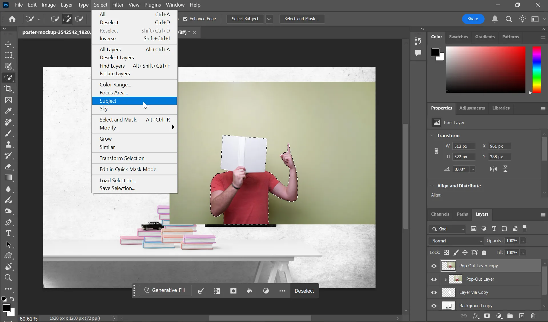 Tách chủ thể cho hiệu ứng pop-out trong Photoshop bằng công cụ Select Subject