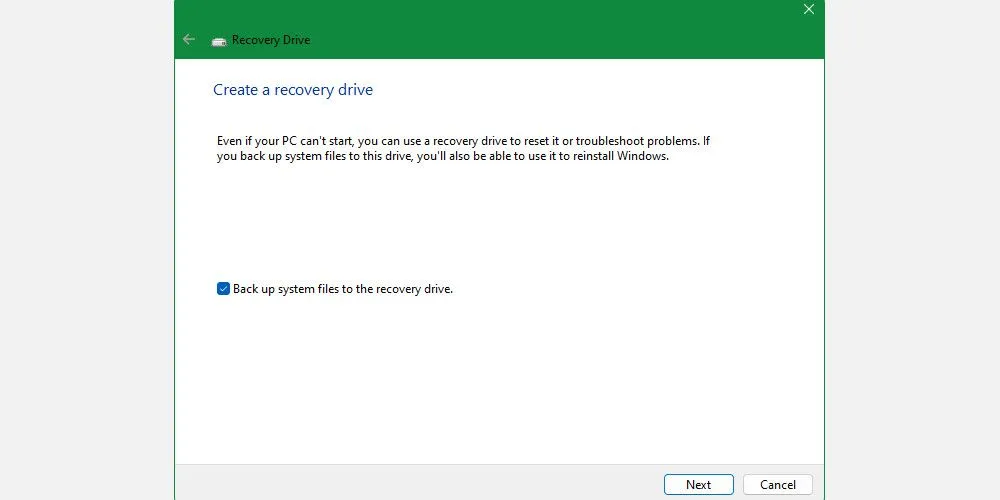 Tạo ổ đĩa khôi phục windows 10