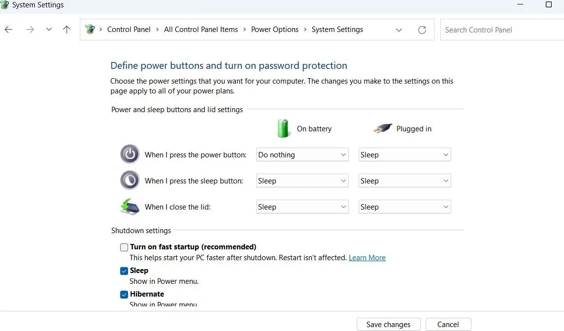 Tắt Fast Startup trên Windows để sửa lỗi Bluetooth biến mất