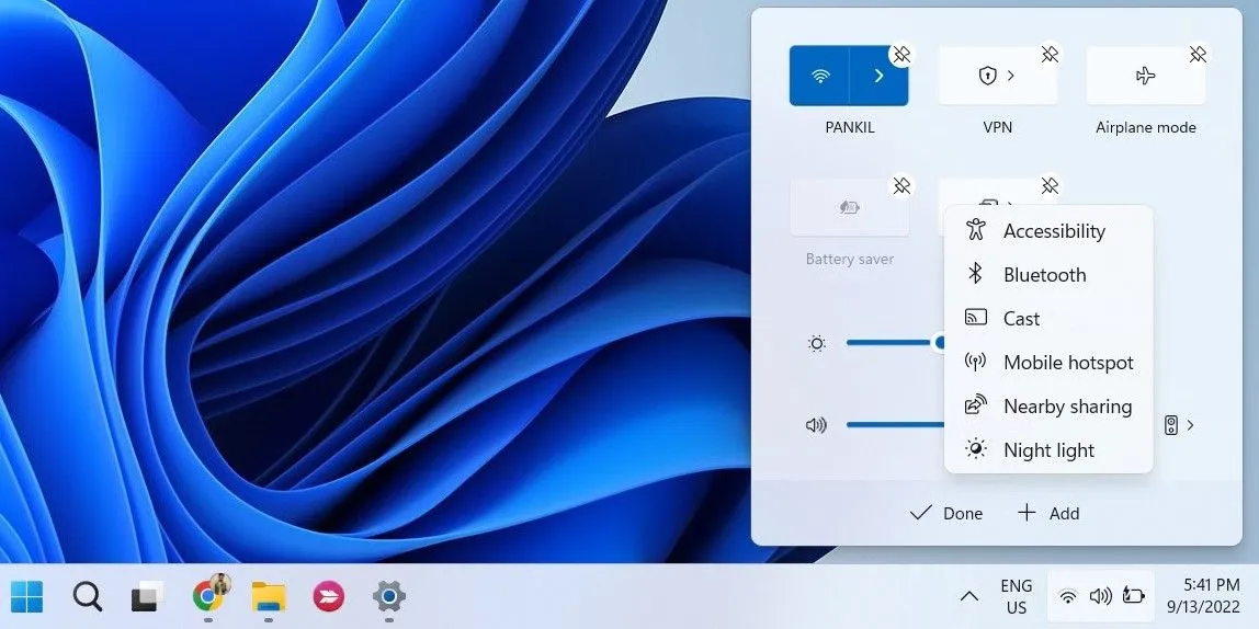 Thêm Bluetooth vào Cài đặt Nhanh trên Windows