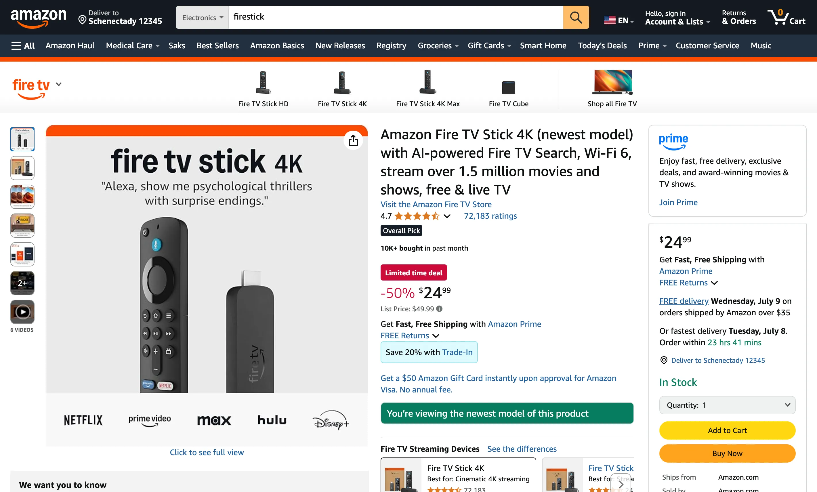 Thiết bị truyền phát Amazon Fire TV Stick 4K được đặt cạnh điều khiển từ xa, minh họa sản phẩm công nghệ có thông số kỹ thuật chi tiết cần đọc kỹ.