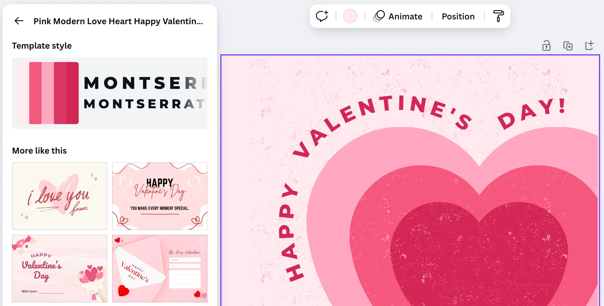 Thiết kế thiệp chúc mừng Valentine cá nhân hóa trên Canva