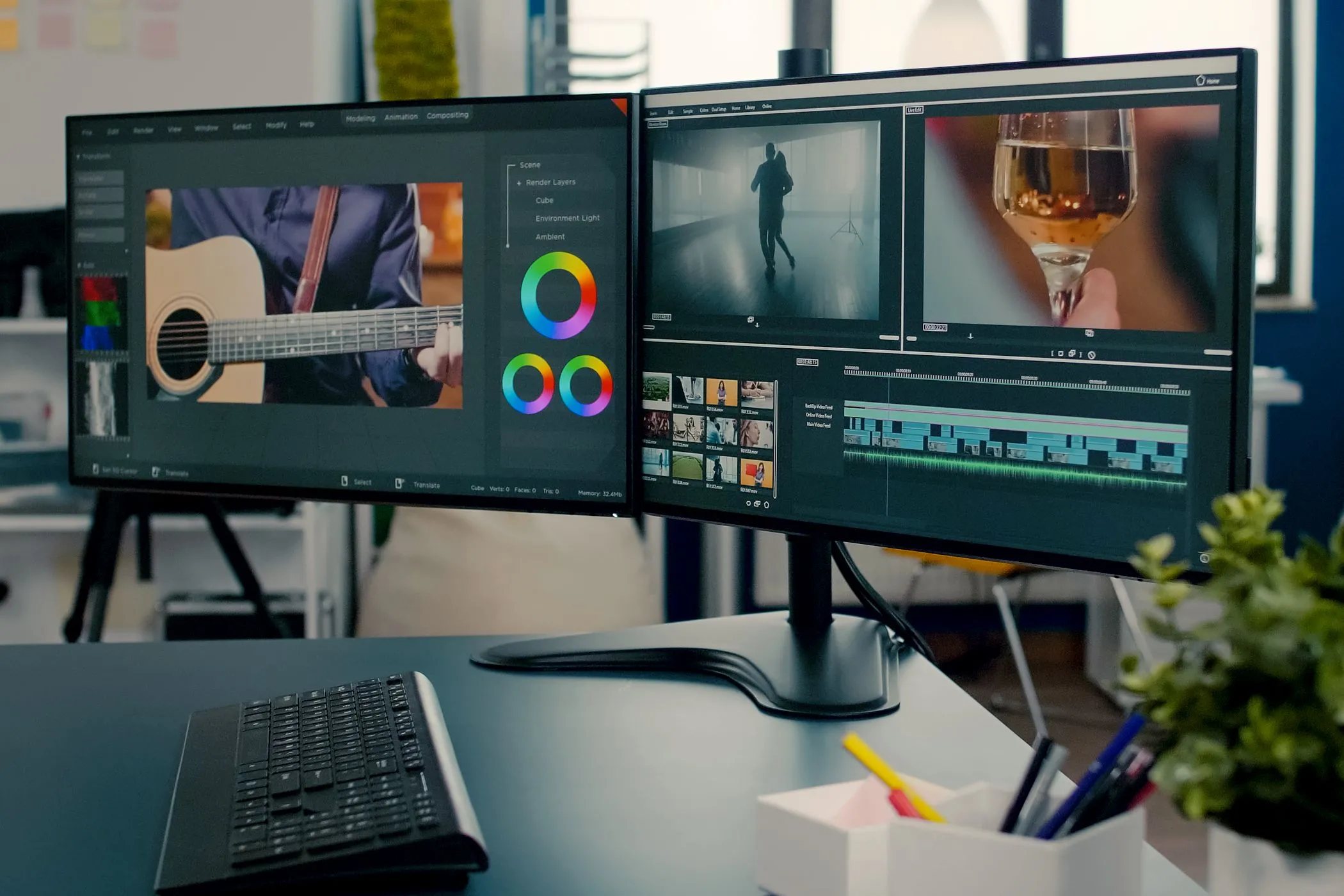 Thiết lập đa màn hình với phần mềm chỉnh sửa video trên màn hình lớn