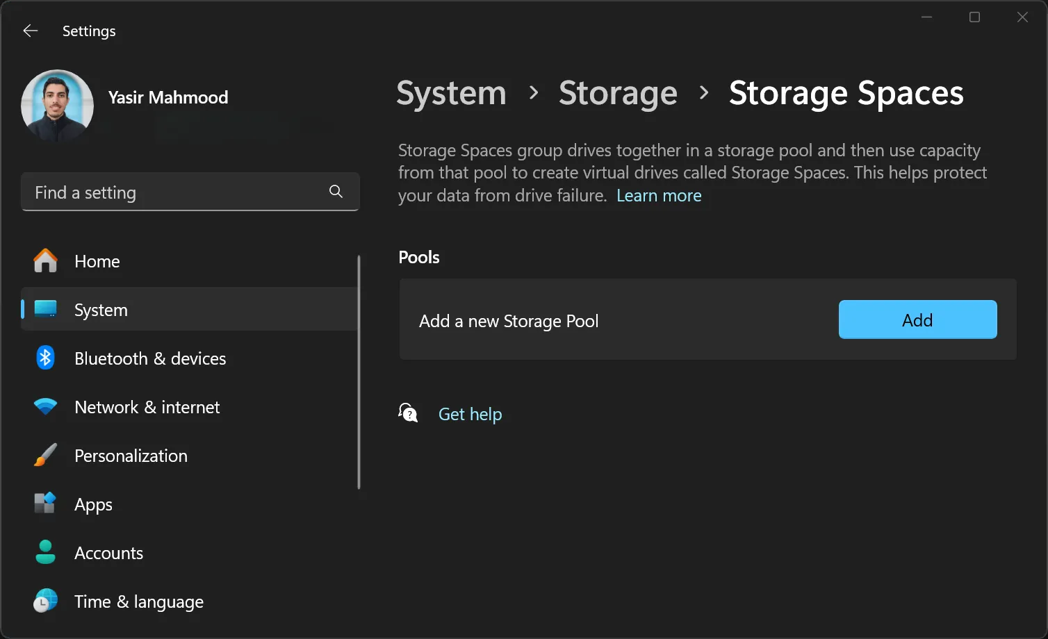 Thiết lập tùy chọn tạo Storage Pool mới trong Windows Storage Spaces