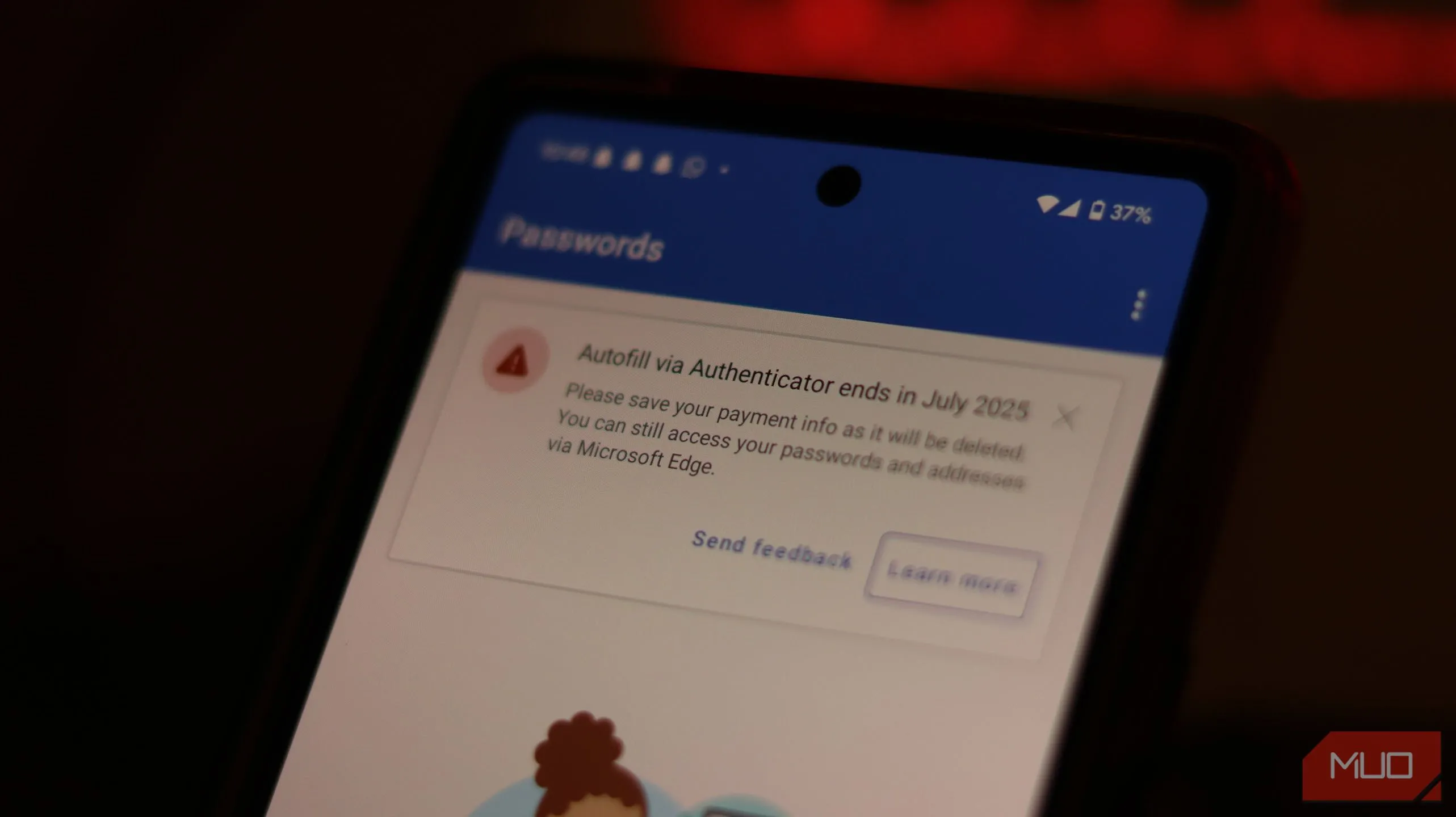 Thông báo Microsoft Authenticator ngừng hỗ trợ tự động điền mật khẩu