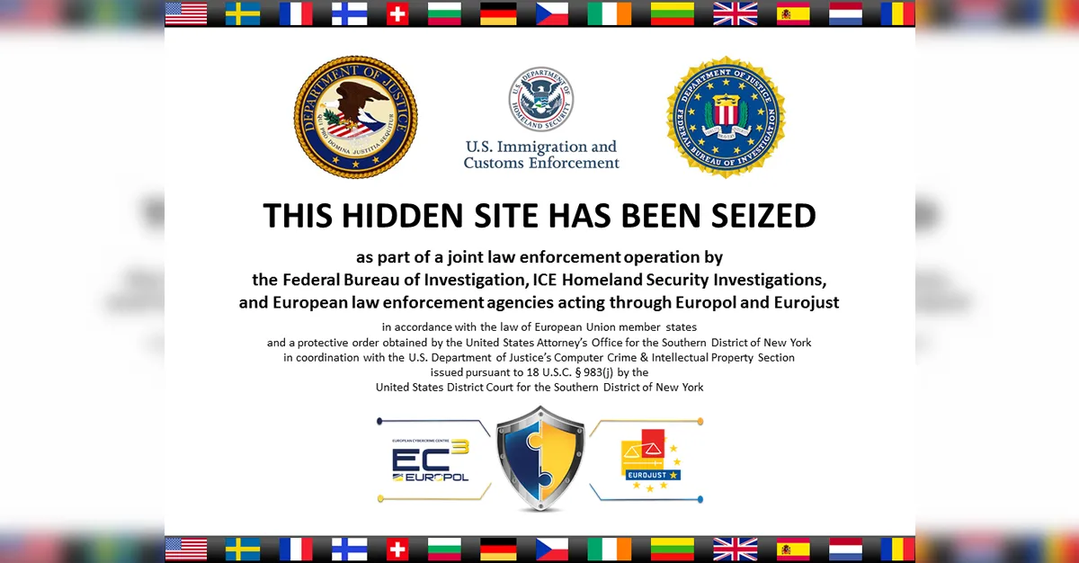 thông báo thu giữ website Dark Web của ICE