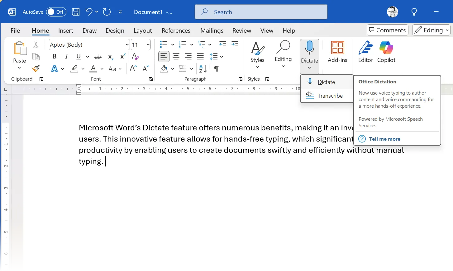 Thủ thuật Dictate trong Microsoft Word giúp gõ bằng giọng nói hiệu quả