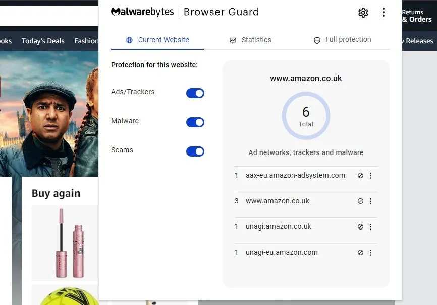 Tiện ích mở rộng trình duyệt Malwarebytes Browser Guard