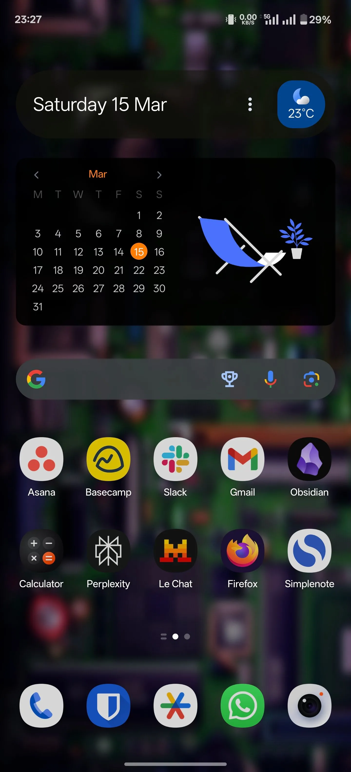 Tiện ích tìm kiếm Google trên màn hình chính Android, hiển thị nút phím tắt Thể thao đã được thêm vào để truy cập nhanh các thông tin liên quan.