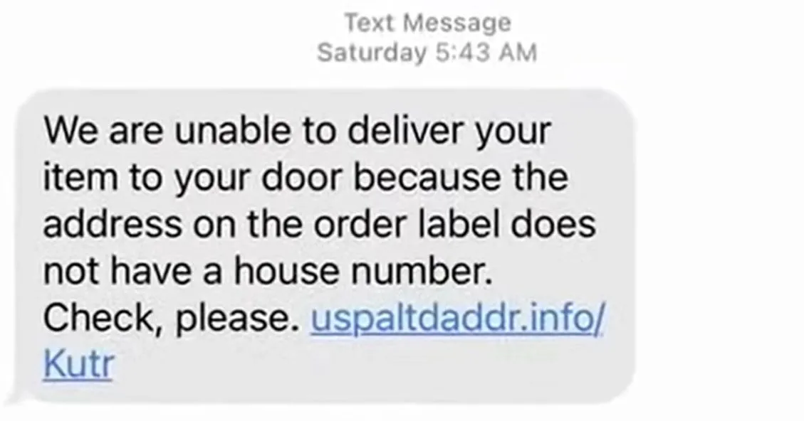 Tin nhắn smishing giả mạo USPS thông báo sự cố giao hàng và yêu cầu cập nhật thông tin