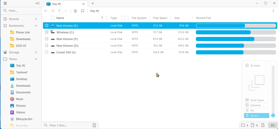 Tính năng bảng điều khiển của File Pilot trên Windows 11