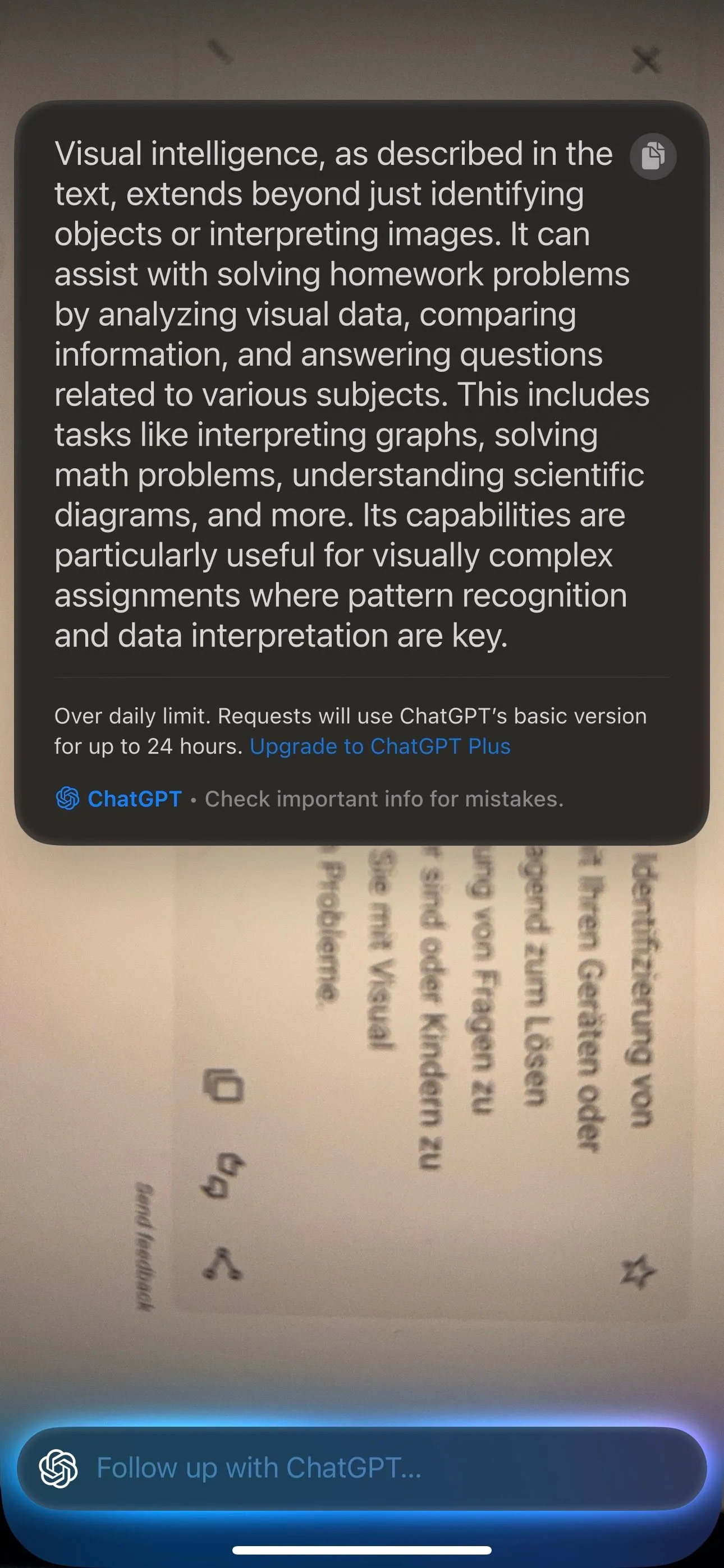 Tính năng dịch thuật tức thì của Visual Intelligence trên iPhone
