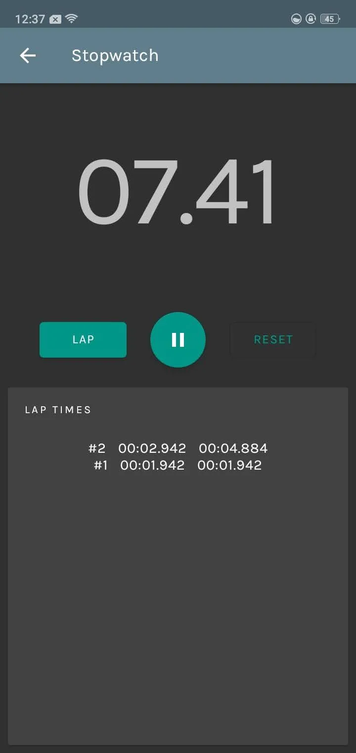 Tính năng đồng hồ bấm giờ trên ứng dụng AMDroid