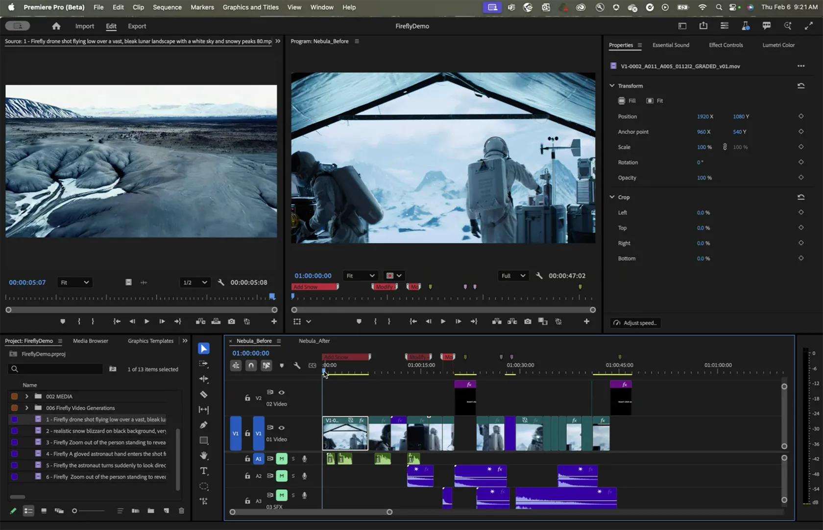 Tính năng Generative Extend trong Adobe Premiere Pro Beta