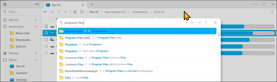 Tính năng GoTo của File Pilot hoạt động trên Windows 11
