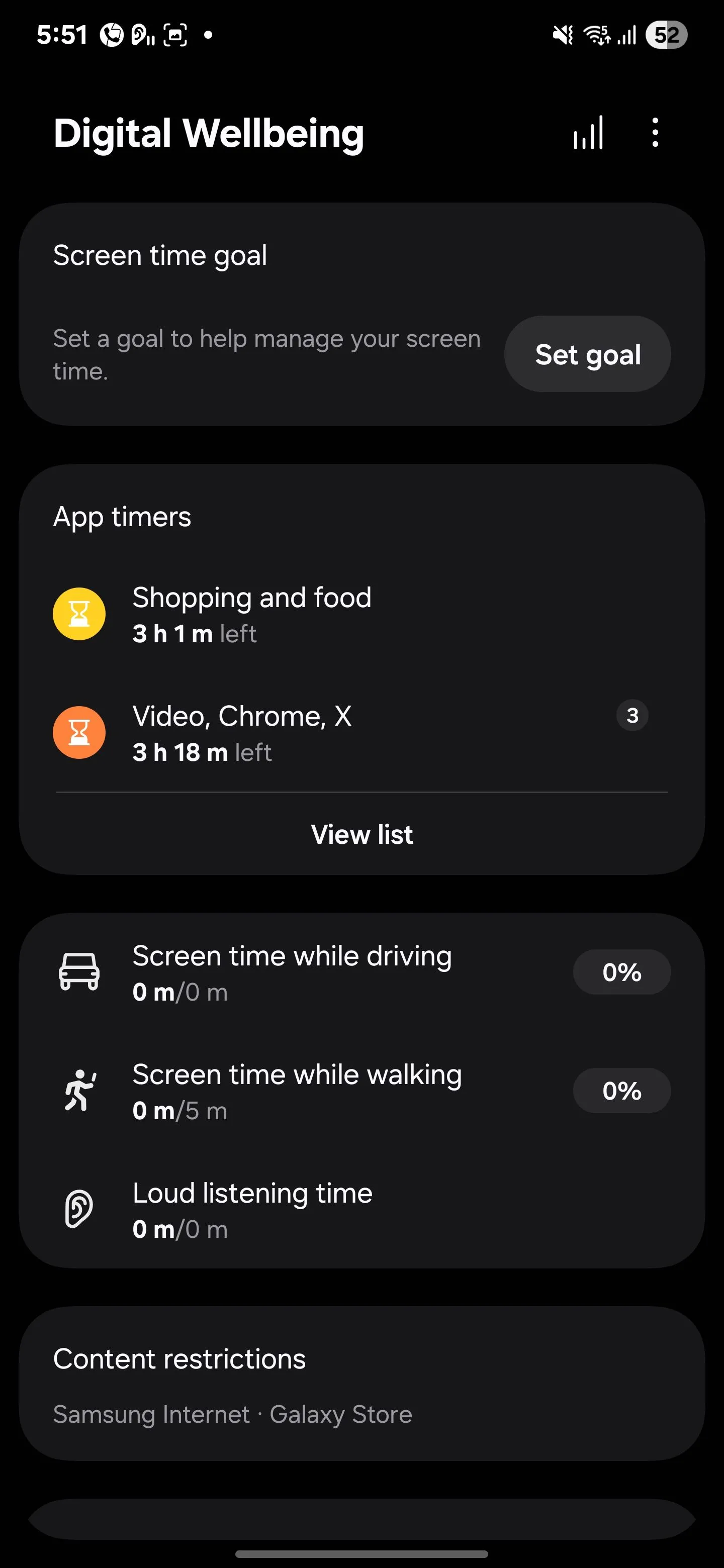 Tính năng hẹn giờ ứng dụng (App Timers) trong Digital Wellbeing của Samsung giúp giới hạn thời gian sử dụng.