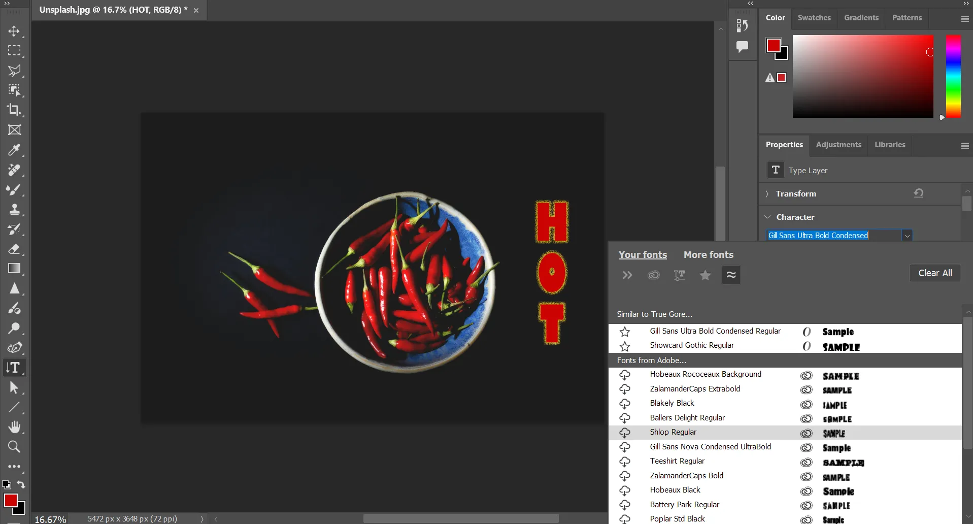Tính năng tìm kiếm font tương tự trong Adobe Photoshop Font Browser giúp tối ưu lựa chọn