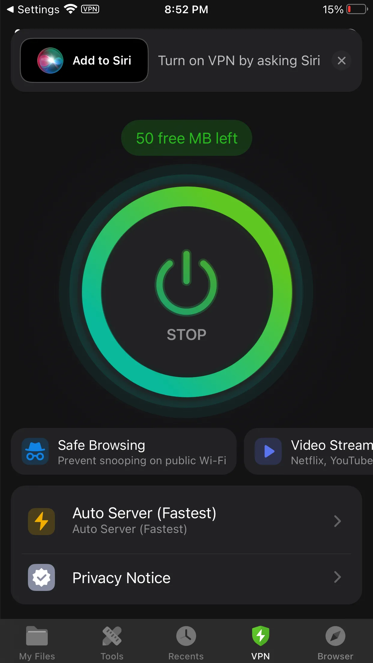 Tính năng VPN trong Documents trên iPhone