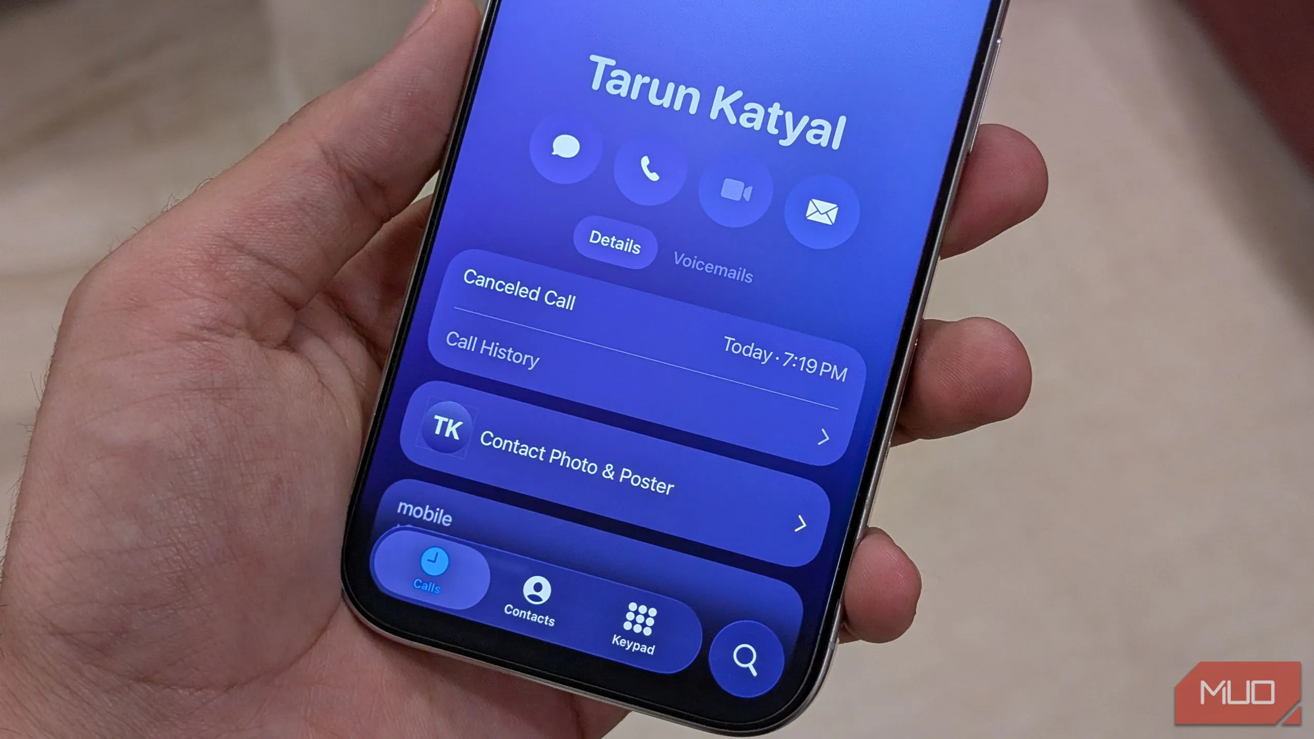 Tính năng xem lịch sử cuộc gọi của từng liên hệ trong iOS 26