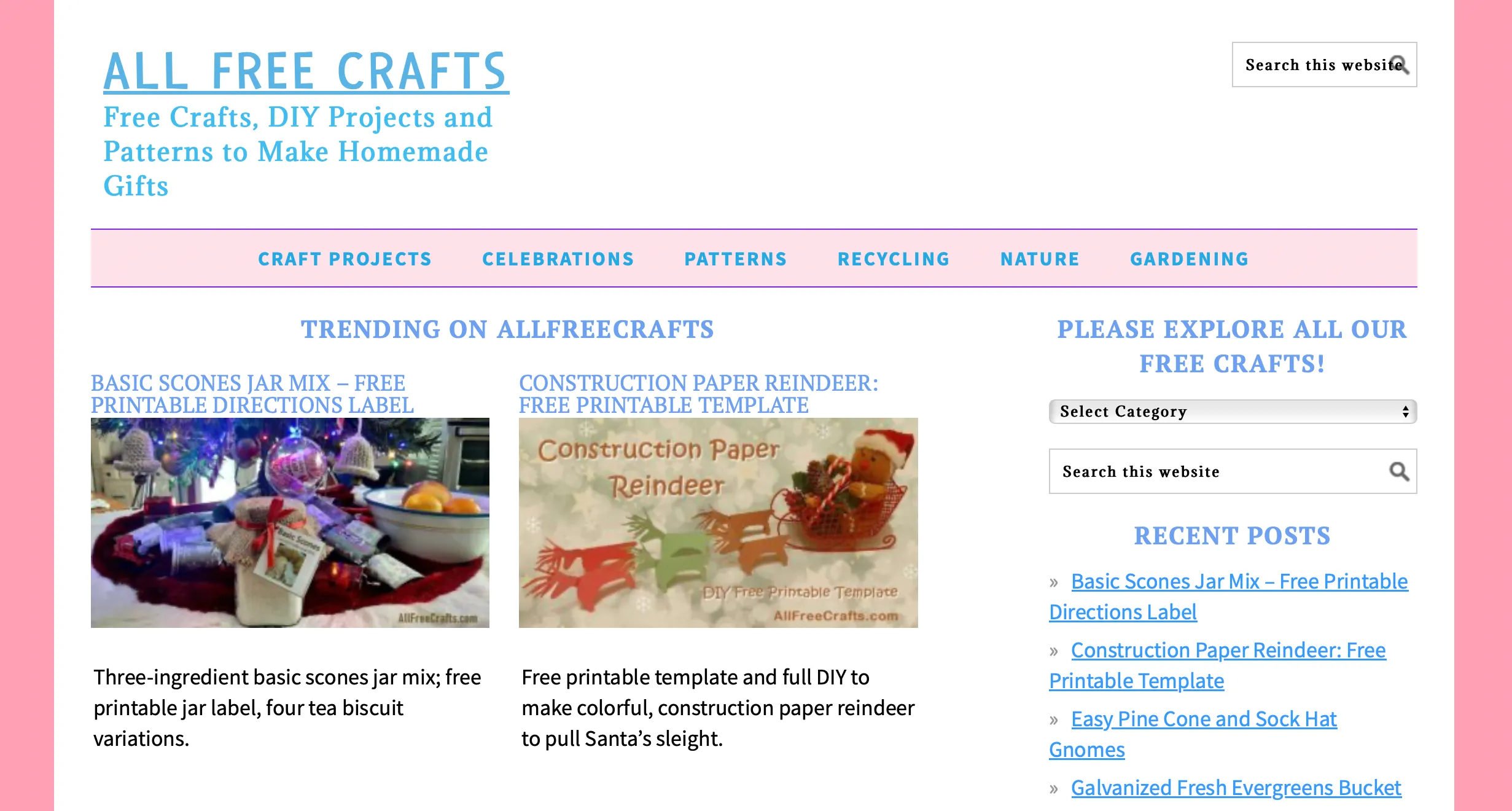 Trang chủ All Free Crafts với nhiều ý tưởng thủ công miễn phí như lọ mứt và hươu giấy