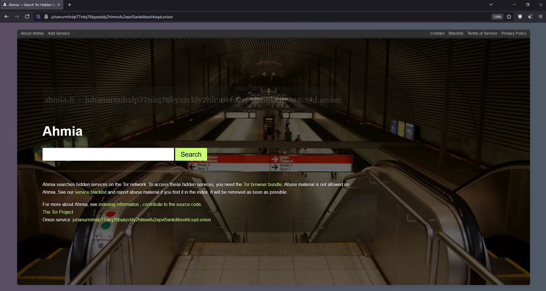 Trang chủ công cụ tìm kiếm Ahmia.fi trên Dark Web, một lựa chọn uy tín để tìm kiếm nội dung hợp pháp