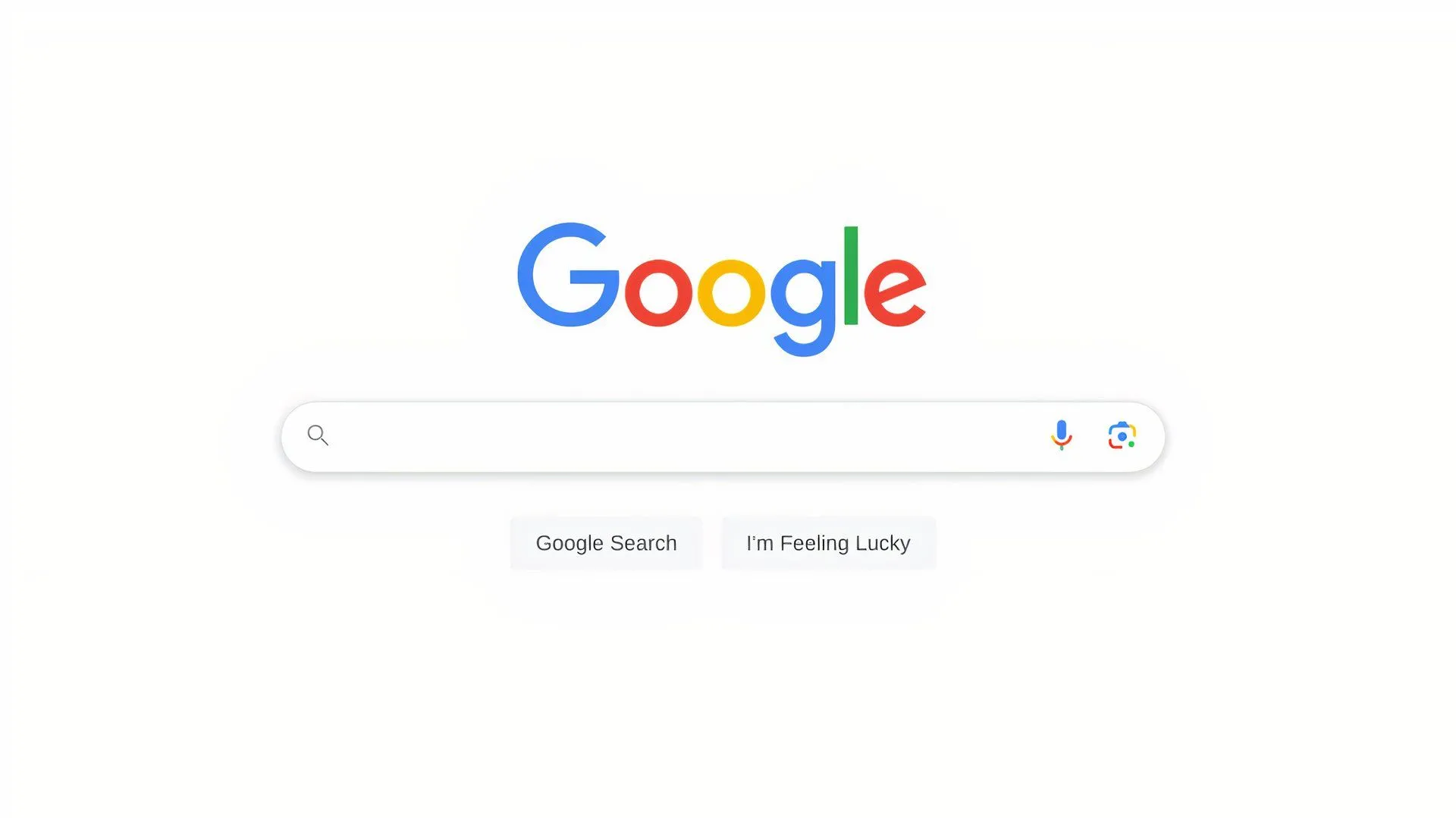 Trang chủ Google Search với thiết kế tối giản, ô tìm kiếm và các nút chức năng cơ bản, thể hiện giao diện thân thiện với người dùng.
