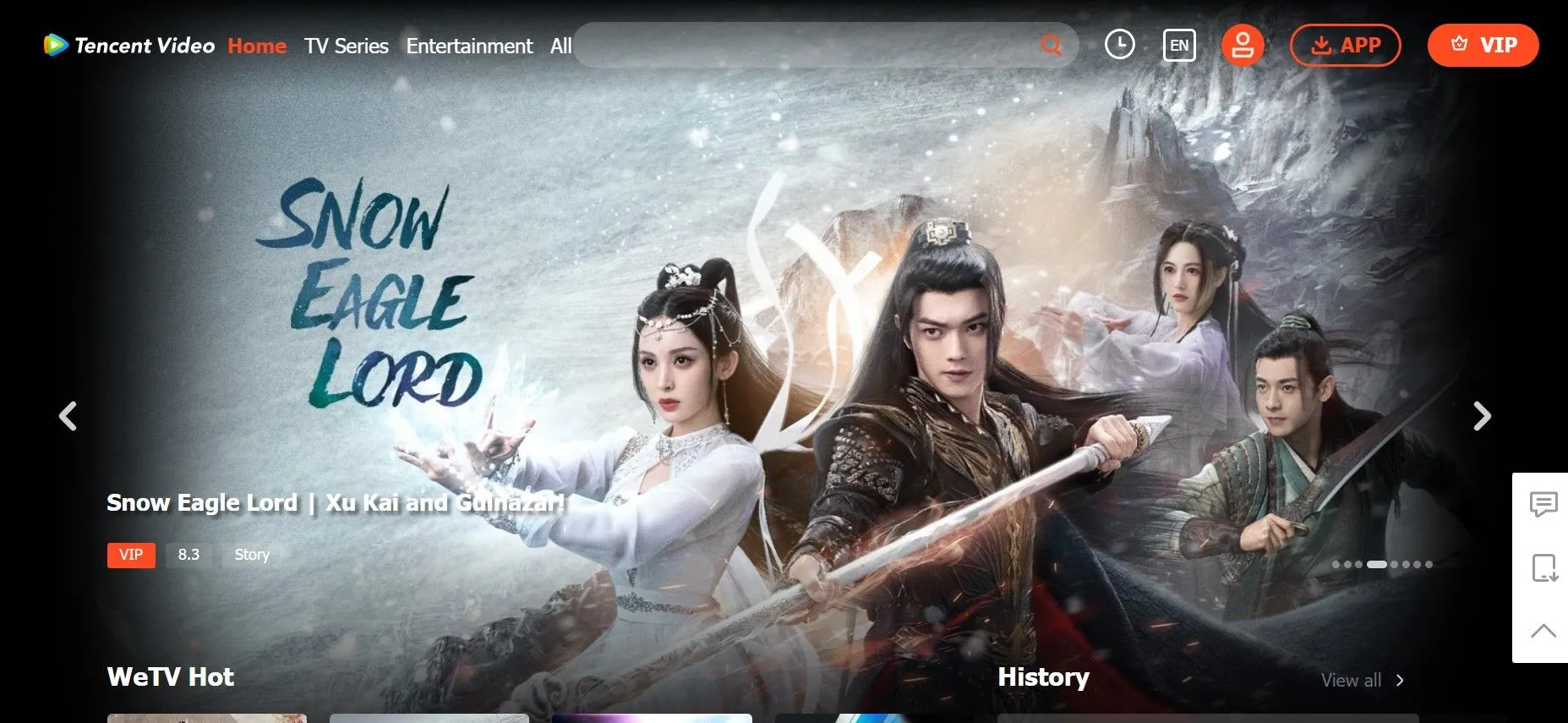 Trang chủ WeTV VIP (Tencent Video), nền tảng xem phim Châu Á miễn phí và có gói trả phí