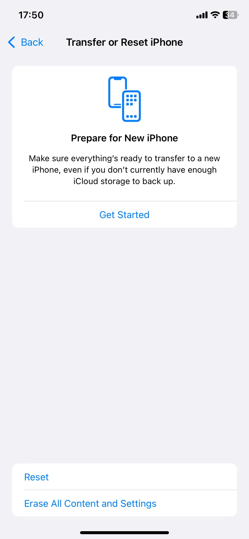 Trang chuyển hoặc đặt lại iPhone
