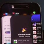 Trình chuyển đổi ứng dụng trên iPhone 16 Pro hiển thị các ứng dụng đang mở, không có nút đóng tất cả.