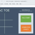Trò chơi cờ caro (Tic-Tac-Toe) được tạo và chơi trực tiếp trong bảng tính Microsoft Excel với các ô được tùy chỉnh.