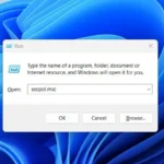 Truy cập Local Security Policy bằng lệnh Run trên Windows