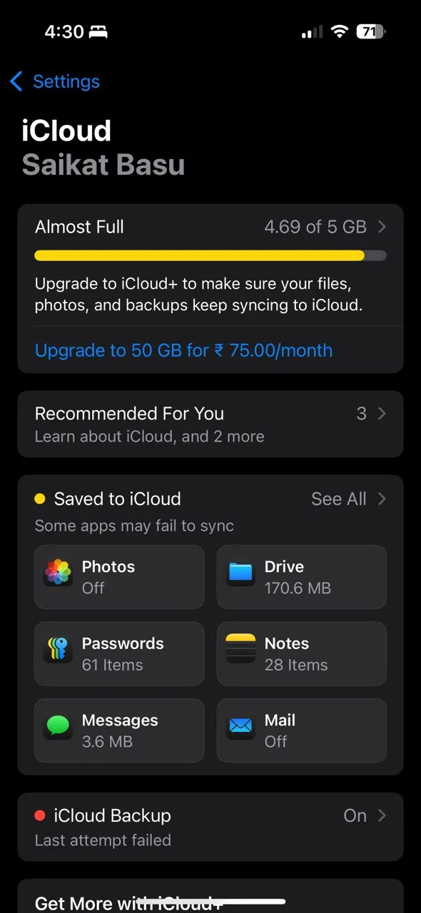Tùy chọn Ảnh iCloud trong Cài đặt iPhone, cho phép người dùng tối ưu hóa bộ nhớ và quản lý ảnh trên iCloud.